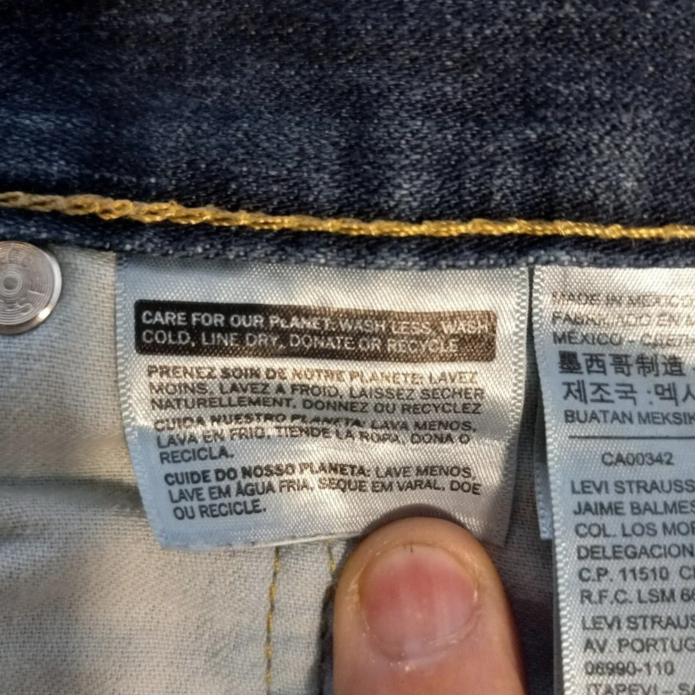 Levi 513 Slim Straight Jeans Mens 34x32 Blue Denim Stretch Pants